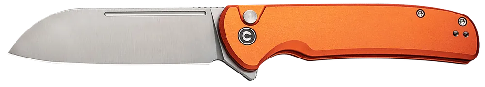 Civivi Chevalier II EDC Folding Knife with 3.47" Sheepsfoot Satin Blade and Orange Aluminum Handle