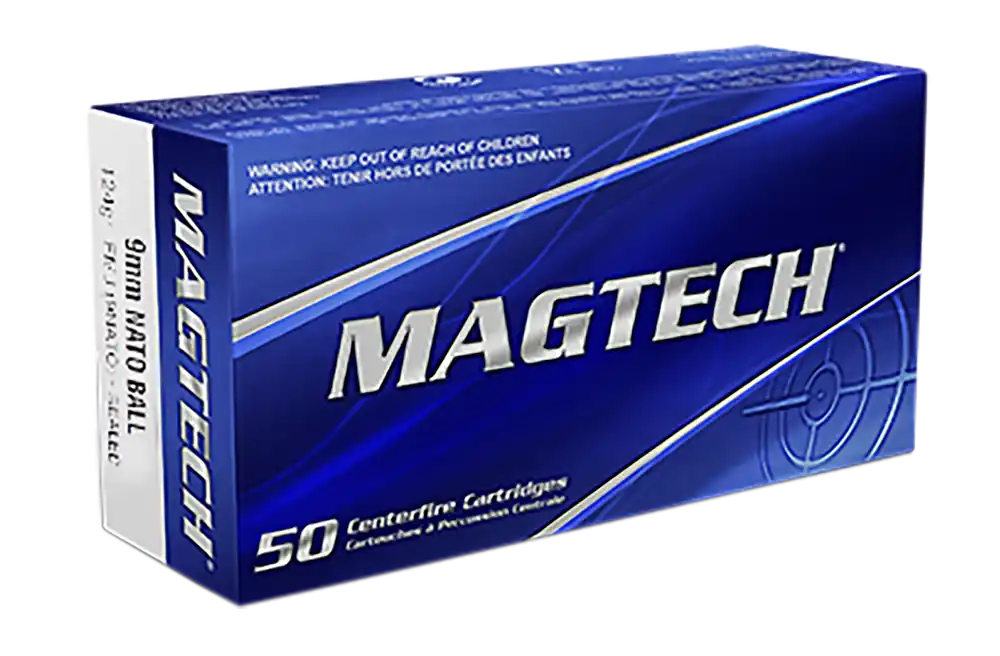 Magtech 9mm Luger 124gr FMJ Ammo - 50 Rounds per Box, 20 Boxes per Case