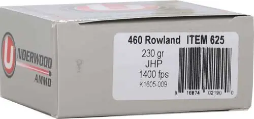 Underwood 460 Rowland 230gr JHP 20rd 10bx/cs