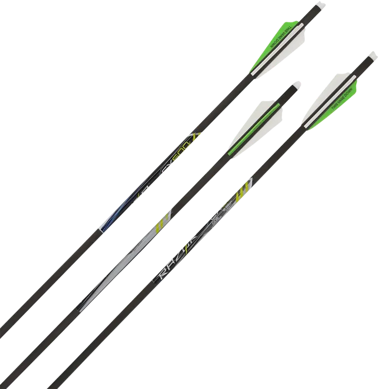 Allen 93120 CX600 20" Carbon Fiber Crossbow Bolts - 3 Pack, Black