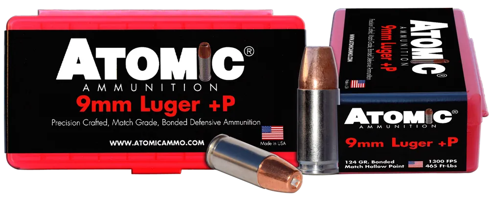 Atomic Ammunition 9mm Luger +P 124gr Bonded Match HP - 20/Box