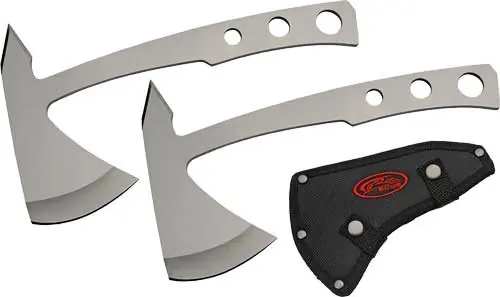 SZCO Rite Edge 2-Piece Throwing Axe Set with 4" Blade and Nylon Sheath