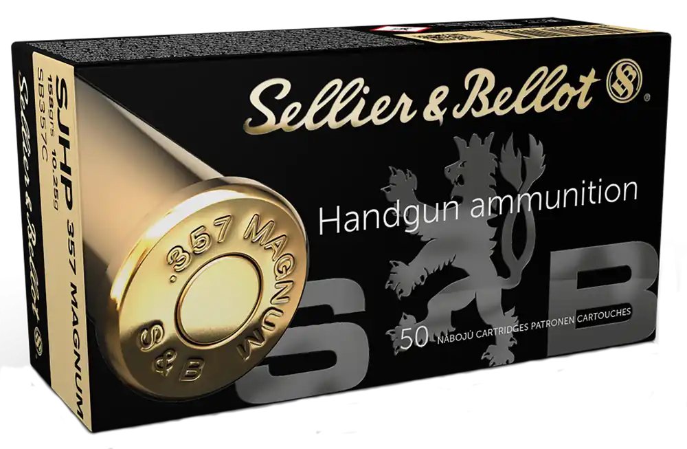 Sellier & Bellot .357 Magnum 158gr SJHP Ammo - 50 Rounds per Box