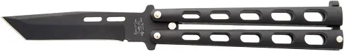 Black Tanto Blade Bear & Son Butterfly Knife - 3.58"