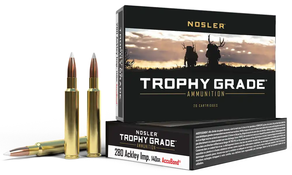 Nosler Trophy Grade 280 Ackley Improved 140gr AccuBond Ammo - 20/Box