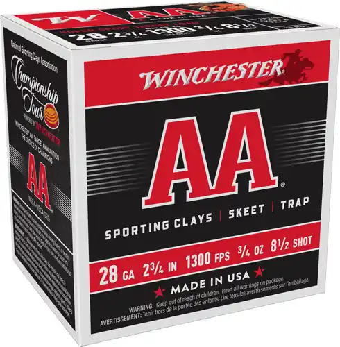 Winchester AA 28GA 2.75" 3/4OZ #8.5 1300FPS 250RD Case Lot