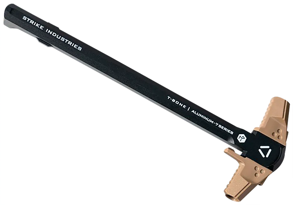 Strike Industries T-Bone Charging Handle for AR-15 - .223/5.56 NATO, FDE Polymer Handles, Aluminum Shaft