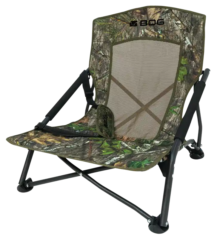 Bog-Pod 1134444 Snood Low-Profile Chair with Mossy Oak Camo and Steel Frame