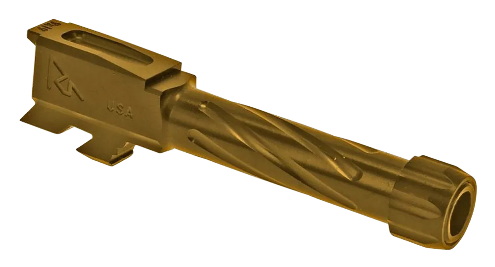 Precision V1 Drop-In Barrel for Glock 43 - 9mm Luger, Gold PVD, 3.41" 416R Stainless Steel, Threaded