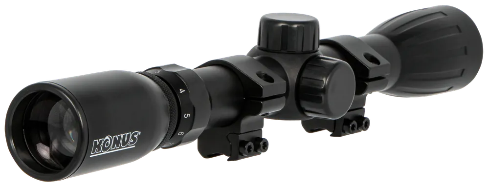 Konus 7351 KonusFire 3-9x32mm Matte Black Scope with 30/30 Reticle and Mounting Rings