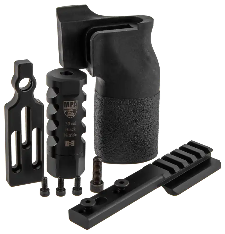 MasterPiece Arms 308PMR Accessory Bundle: DN3 Muzzle Brake, Vertical Grip, V4 Spigot Mount & Bag Rider