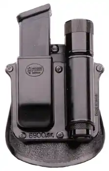 Double Stack Paddle Style Mag Pouch with Flashlight Holder