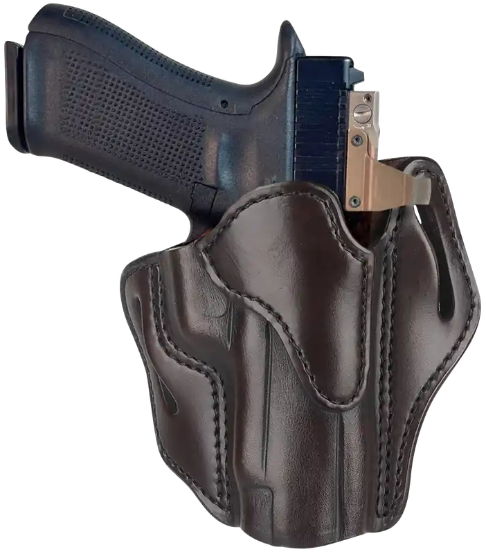 1791 Gunleather Optic Ready OWB Holster for Glock & S&W M&P Shield - Signature Brown Leather, Right Hand