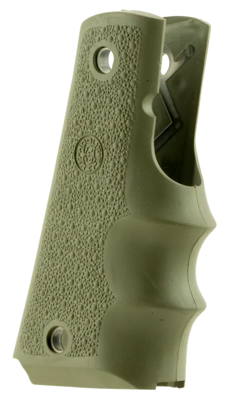 Hogue 45001 OverMolded OD Green Rubber Grip with Finger Grooves for 1911 Government