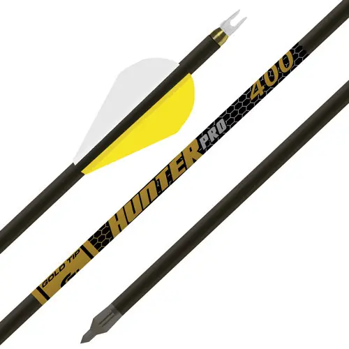 Gold Tip Hunter Pro 400 Arrows with 2" Raptor Vanes (1/2 Dozen)