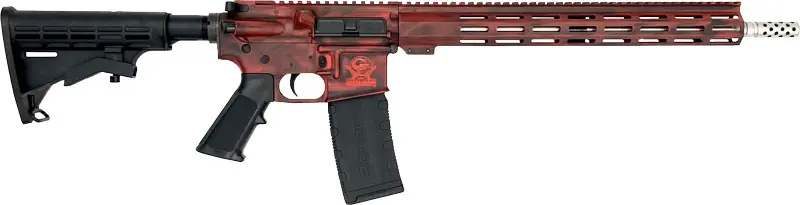 16" Stainless Steel Barrel Lipstick Red GLFA AR-15 Battleworn .223 Wylde