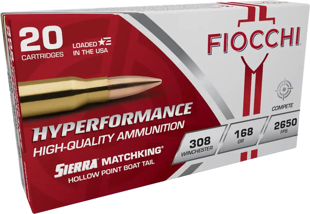 Fiocchi Hyperformance 308 Win 168gr Sierra MatchKing BTHP - 20 Rounds/Box, 10 Boxes/Case