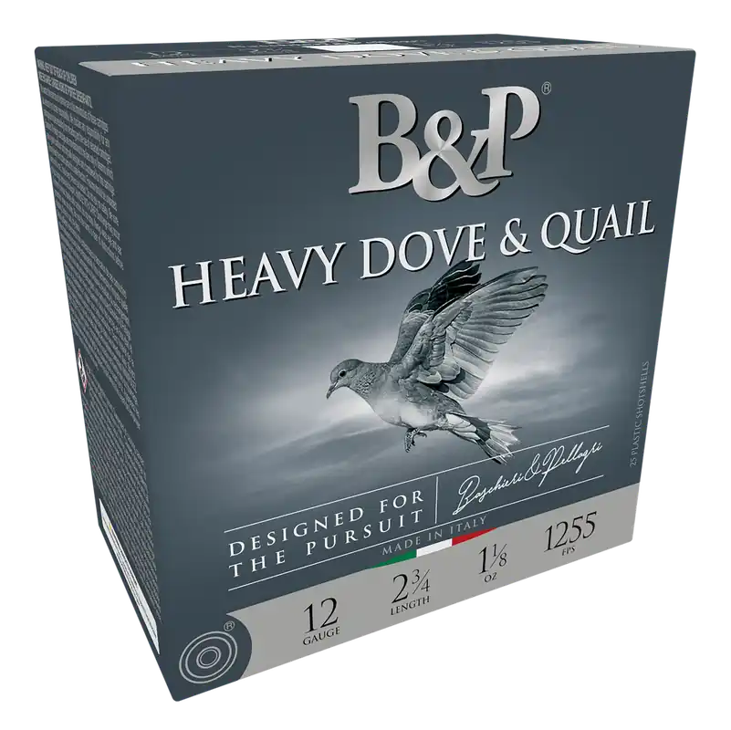 B&P Heavy Dove & Quail 12 Gauge 2.75" 1 1/8oz #6 Shot - 25 Rounds Per Box