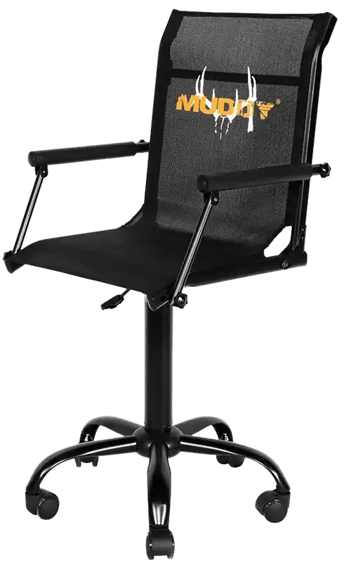 Muddy MUD-RSC Black Swivel Chair with Flex-Tek/Steel Rollers