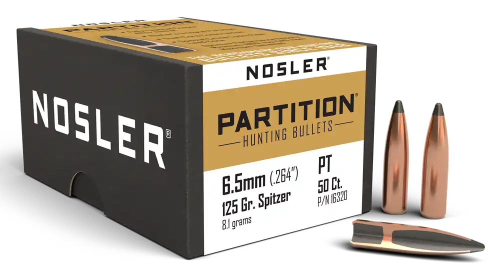Nosler 16320 6.5 Creedmoor 125gr Partition Spitzer Ammo 50 Rounds