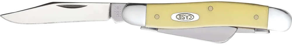 Case 00035 Stockman Medium Folding Knife with Chrome Vanadium Steel Blades and Yellow Synthetic Handle