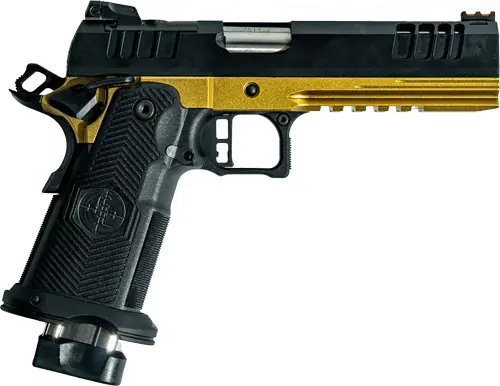 SHOT BLACK SLIDE GOLD FRAME GLFA 1911DS SYNERGY 9MM 5" 20 ROUNDS