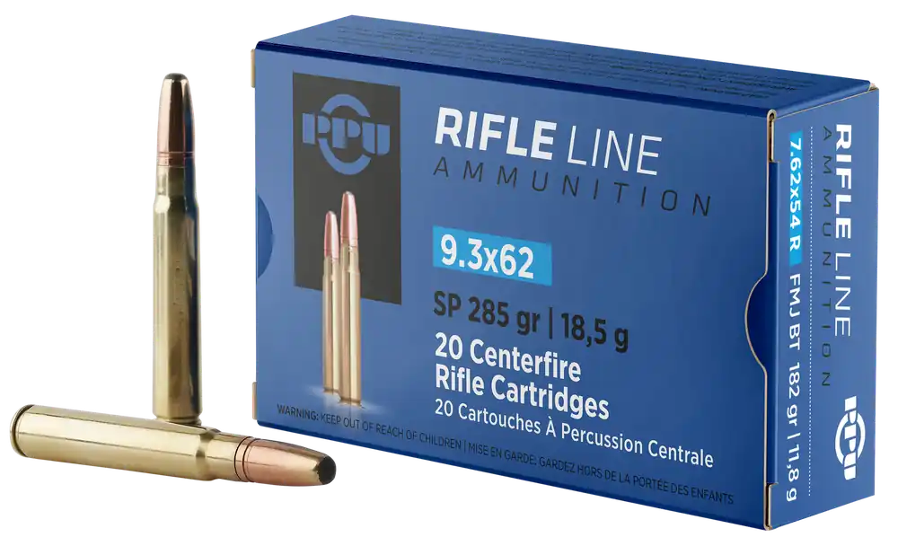 PPU PP9362 9.3x62mm Mauser 285gr Soft Point Rifle Ammo - 20 Rounds/Box, 10 Boxes/Case