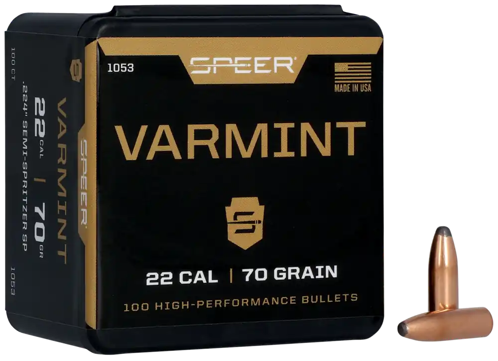 Speer 1053 Varmint 22Cal 70gr JSP 100/Box, 5/Case