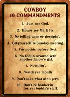 Cowboy 10 Commandments Sign - 12x17 Rivers Edge