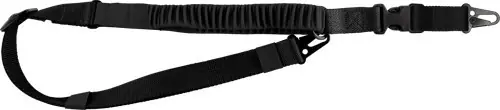 Adjustable Shock Webbing Tactical Sling, Black, 34-55", 2 to 1 Point Conversion