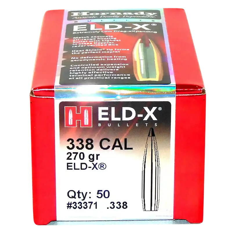 Hornady ELD-X .338 Cal 270 gr Bullets - 50 Box/15 Case
