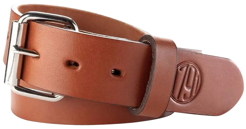 Classic Brown Leather Gun Belt with Buckle Closure - 1.50" Wide, Size 34/38