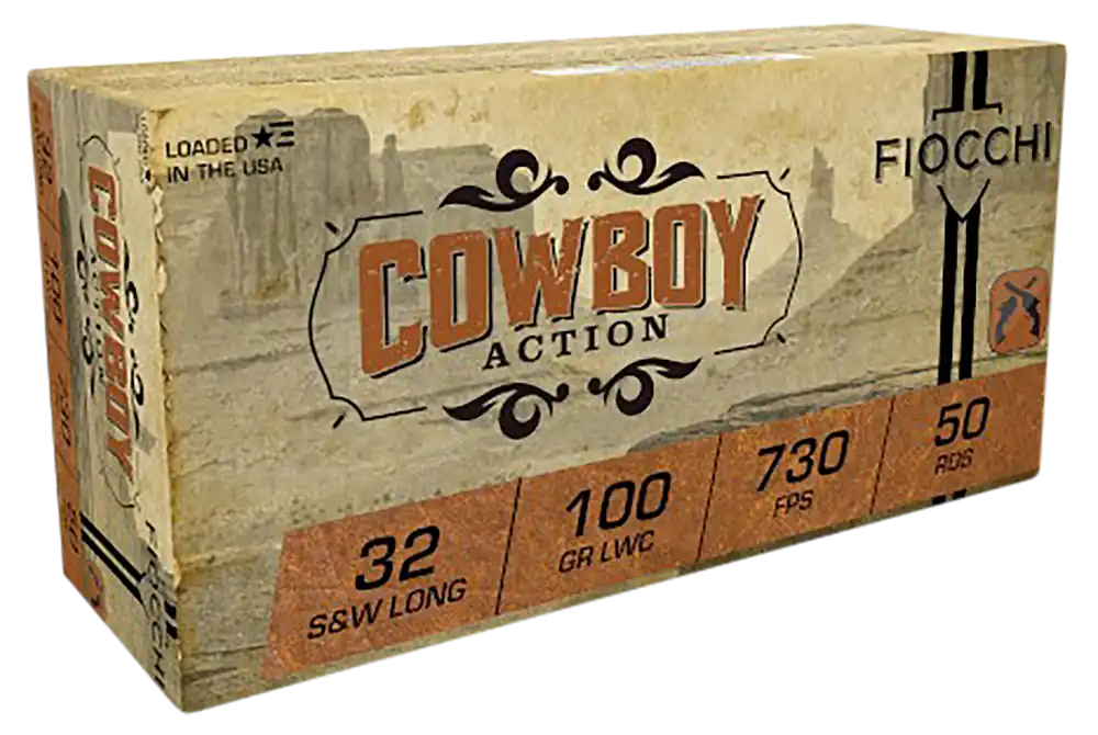 Fiocchi 32LA Cowboy Action 32 S&W Long 100gr Lead Wadcutter - 50 Rounds per Box, 20 Boxes per Case
