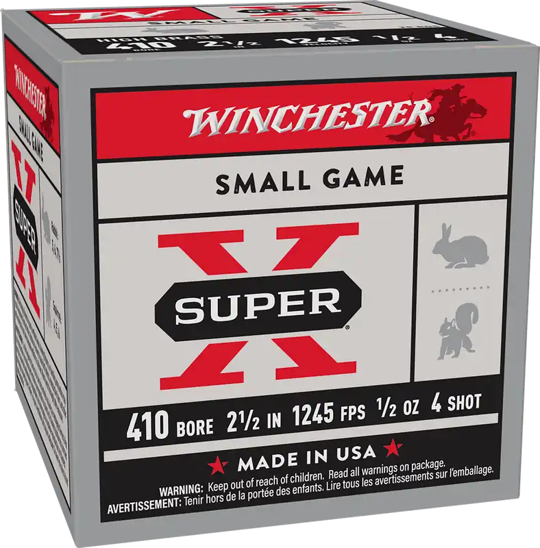 Winchester Super X 410 Gauge Heavy Game Load 1/2oz 4 Shot 25/Box