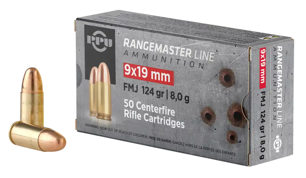 PPU Rangemaster 9mm Luger 124gr FMJ - 1000 Rounds Box