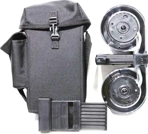 AR-15 223 100-Round Drum Magazine - Black/Clear Polyiver Johnson