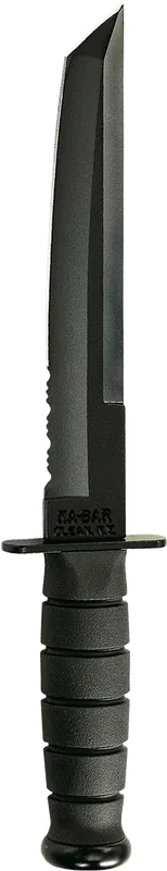 Ka-Bar 1245 Tanto Knife with Serrated Black Blade and Sheath