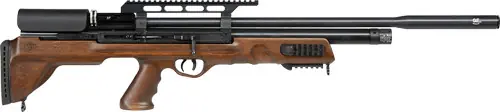 Shatsan Bullboss .25 PCP Air Rifle with 2 Magazines - Black/Wood Finish