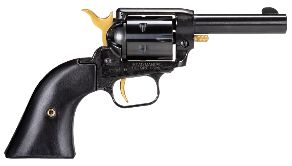 Heritage Mfg BK22B3GLD Barkeep .22 LR Revolver with Gold Accents and Black Laminate Grip