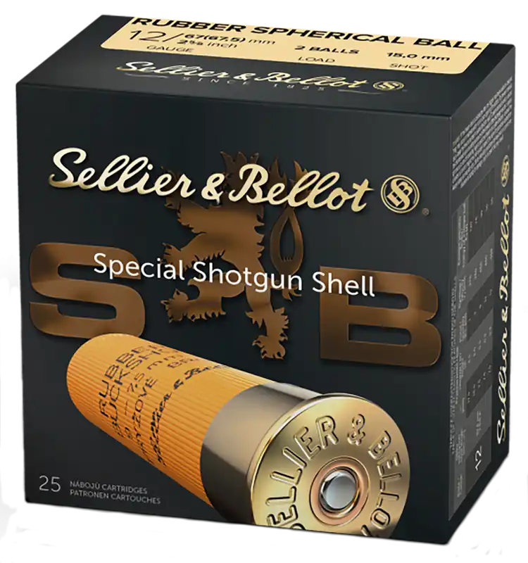 Sellier & Bellot 12 Gauge Rubber Shotgun Ammo - 25 Rounds per Box