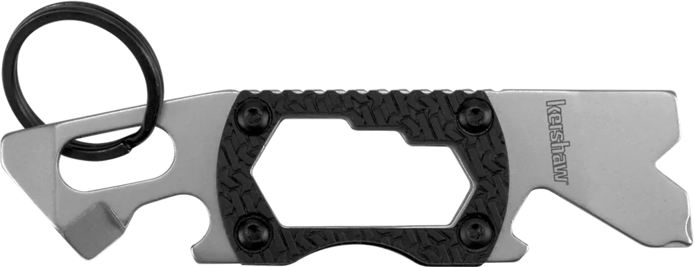 Kershaw 8810X PT-2 Fixed Blade Knife with Black Textured Handle and 3.25" Silver Steel Blade