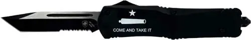 "AND TAKE IT 3.5" Black Tanto Serrated Templar Knife Large OTF"