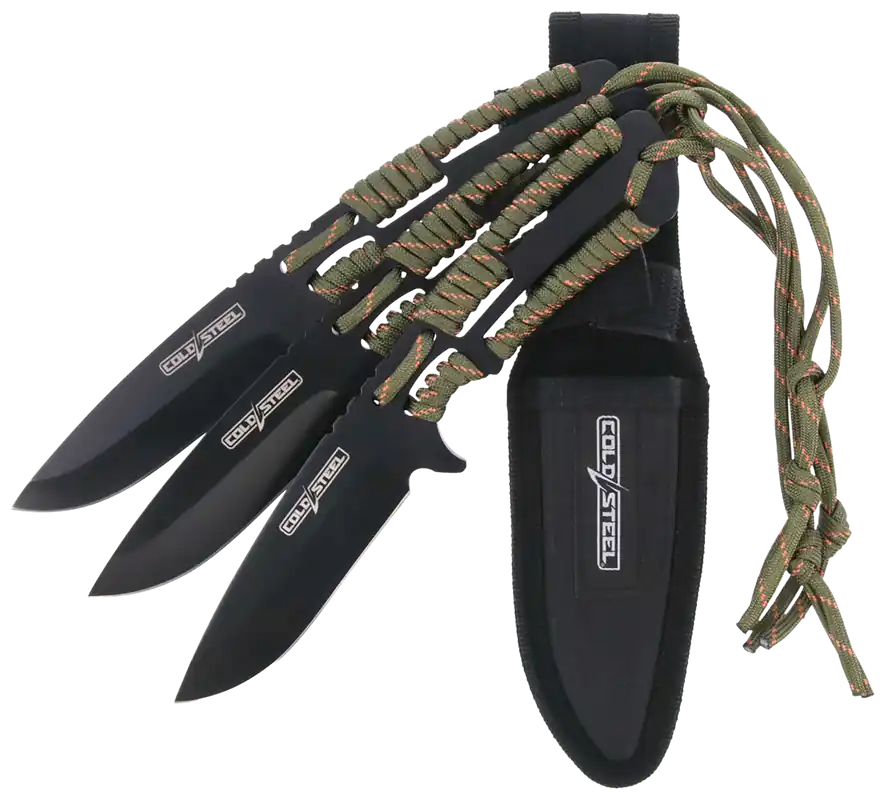 Cold Steel Throwing Knives Set - 3 Pack with Paracord Handle