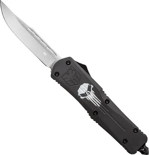 Punisher 3.5" D2 Steel Drop Point CobraTec Large FS3 OTF Knife - Black