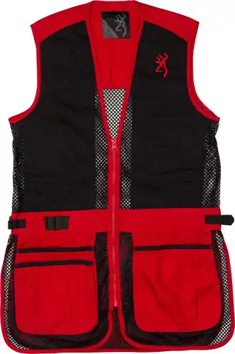 Youth Black/Red Browning Mesh Shooting Vest - Medium, Right-Handed