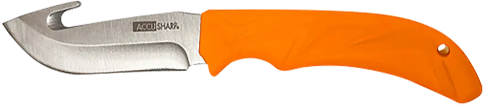 AccuSharp 729C Blaze Orange Gut Hook Knife with Belt Pouch