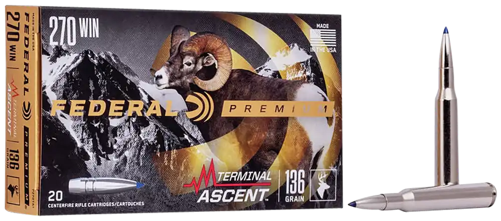 Federal Premium Terminal Ascent 270 Win 136gr Ammunition - 20 Rounds per Box