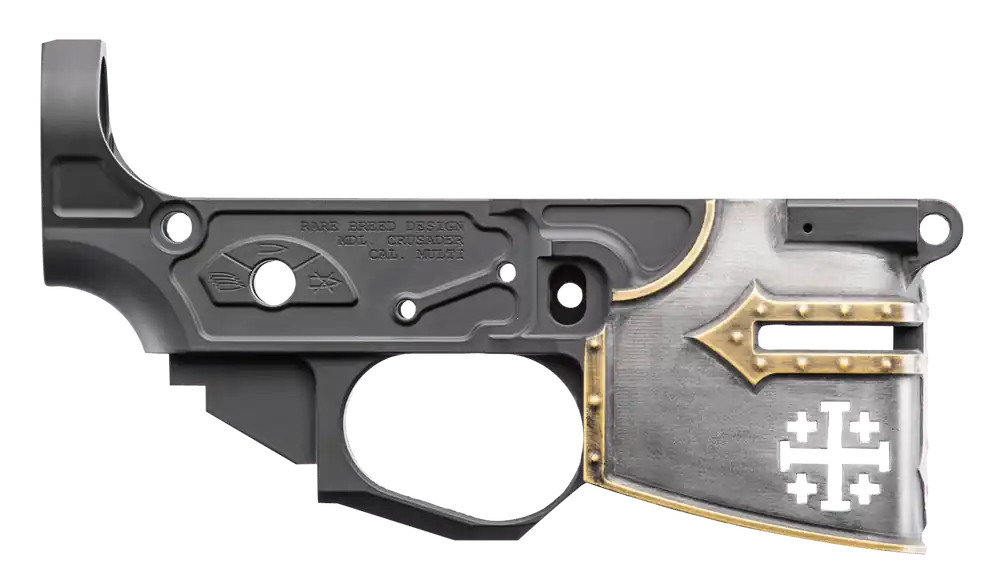 Rare Breed Crusader AR-15 Stripped Lower Receiver - Multi-Caliber, Black Anodized 7075-T6 Aluminum