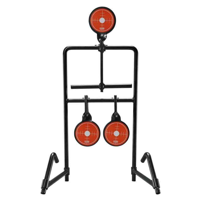 Champion Auto Reset Handgun Target System - 3 Standing Targets (Black/Orange)