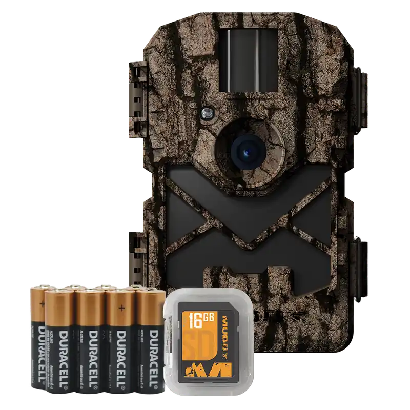 Muddy Pro-Cam 24 Combo: 24MP Bark Camo Trail Camera with Invisible Flash and SD Slot
